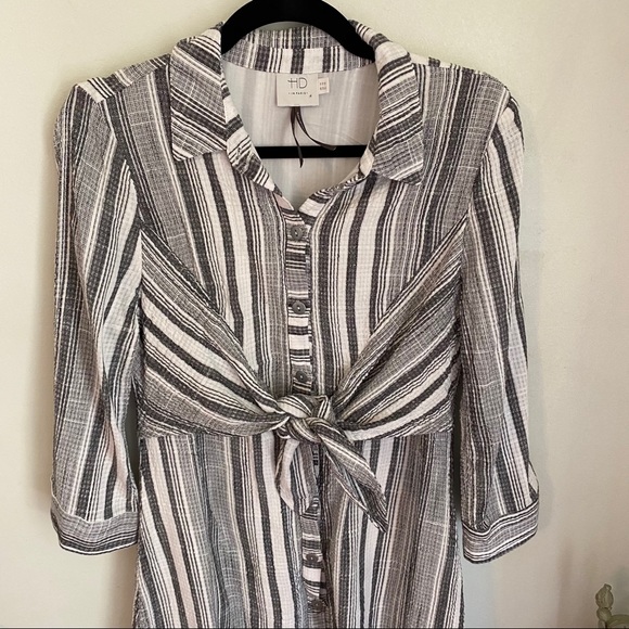 Anthropologie HD in Paris Striped Tie Front dress - Picture 8 of 12